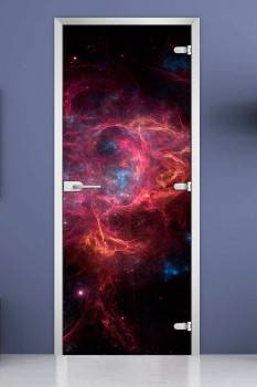 Стеклянная межкомнатная дверь с фотопечатью «Space-03»