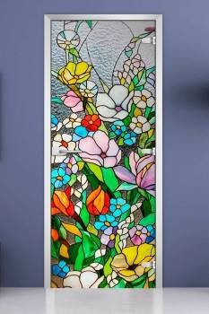 Стеклянная межкомнатная дверь с фотопечатью «Stained Glass-03» Стеклянная межкомнатная дверь с фотопечатью «Stained Glass-03»