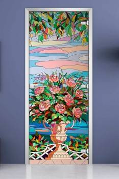 Стеклянная межкомнатная дверь с фотопечатью «Stained Glass-06» Стеклянная межкомнатная дверь с фотопечатью «Stained Glass-06»