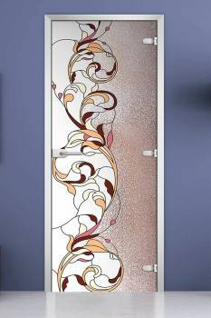 Стеклянная межкомнатная дверь с фотопечатью «Stained Glass-09»