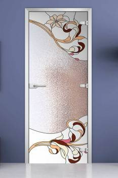 Стеклянная межкомнатная дверь с фотопечатью «Stained Glass-11»