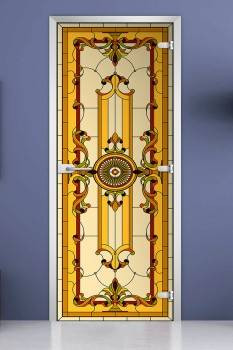 Стеклянная межкомнатная дверь с фотопечатью «Stained Glass-12» Стеклянная межкомнатная дверь с фотопечатью «Stained Glass-12»