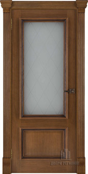 Межкомнатная дверь Корсика Квадро (широкий фигурный багет) Дуб Patina Antico