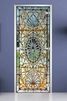 Стеклянная межкомнатная дверь с фотопечатью «Stained Glass-17»