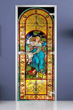 Стеклянная межкомнатная дверь с фотопечатью «Stained Glass-19» Стеклянная межкомнатная дверь с фотопечатью «Stained Glass-19»