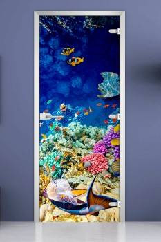 Стеклянная межкомнатная дверь с фотопечатью «Underwater World-04» Стеклянная межкомнатная дверь с фотопечатью «Underwater World-04»