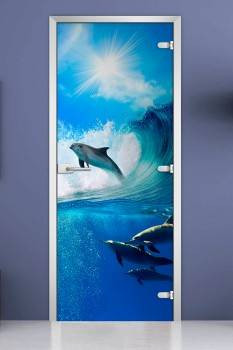 Стеклянная межкомнатная дверь с фотопечатью «Underwater World-09» Стеклянная межкомнатная дверь с фотопечатью «Underwater World-09»