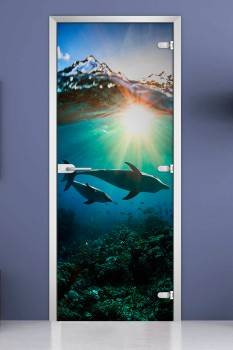 Стеклянная межкомнатная дверь с фотопечатью «Underwater World-20» Стеклянная межкомнатная дверь с фотопечатью «Underwater World-20»