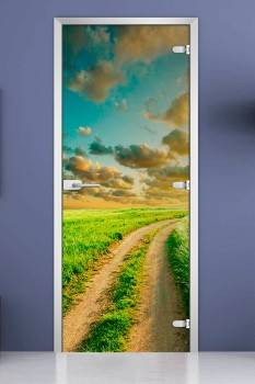 Стеклянная межкомнатная дверь с фотопечатью «Nature-01»